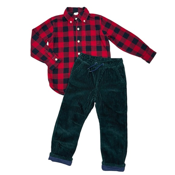 GAP Buffalo Check Flannel Button Down Shirt 5 Red Black - Picture 7 of 9